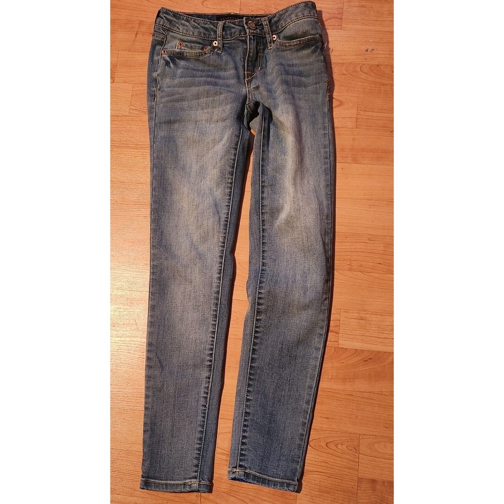 Aeropostale Jeggings Size 000 Reg / Normal Blue Denim Skinny Casual Jeans